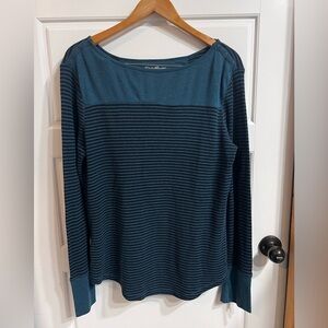 Eddie Bauer Women's Blue Striped Top